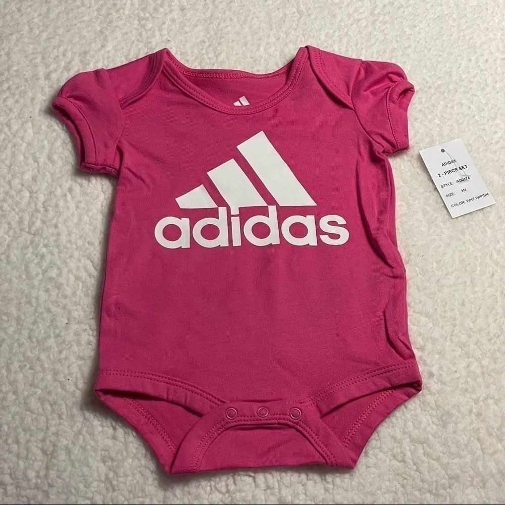 𝅺✅2x Host Pick✅ Adidas Set of 2 Onesies, 3M - Picture 8 of 12